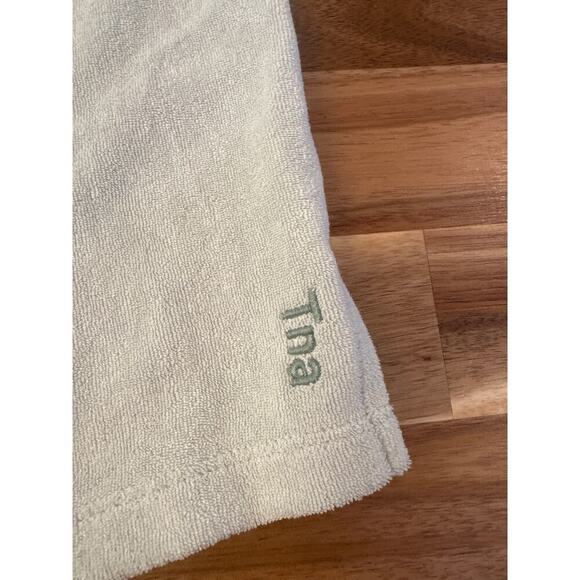 Aritzia TNA Terrycloth short sleeve button down Women’s shirt sz 2XS lt green - Picture 3 of 6